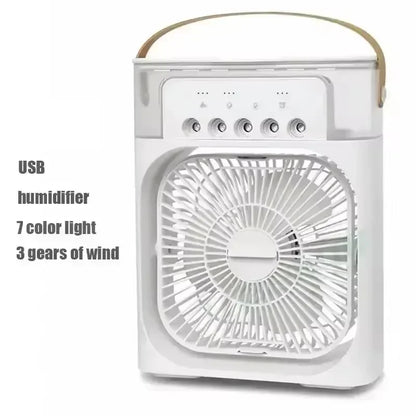 Fan Portable Air Cooler Conditioner Humidifier with 500mL Water Tank Quite Mist Water Spray Fan for Home Room Camping Car Office