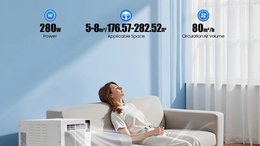 Portable Air Conditioner 280W Semiconductor Refrigerator Timing Function Remote Control for Indoor Cooling