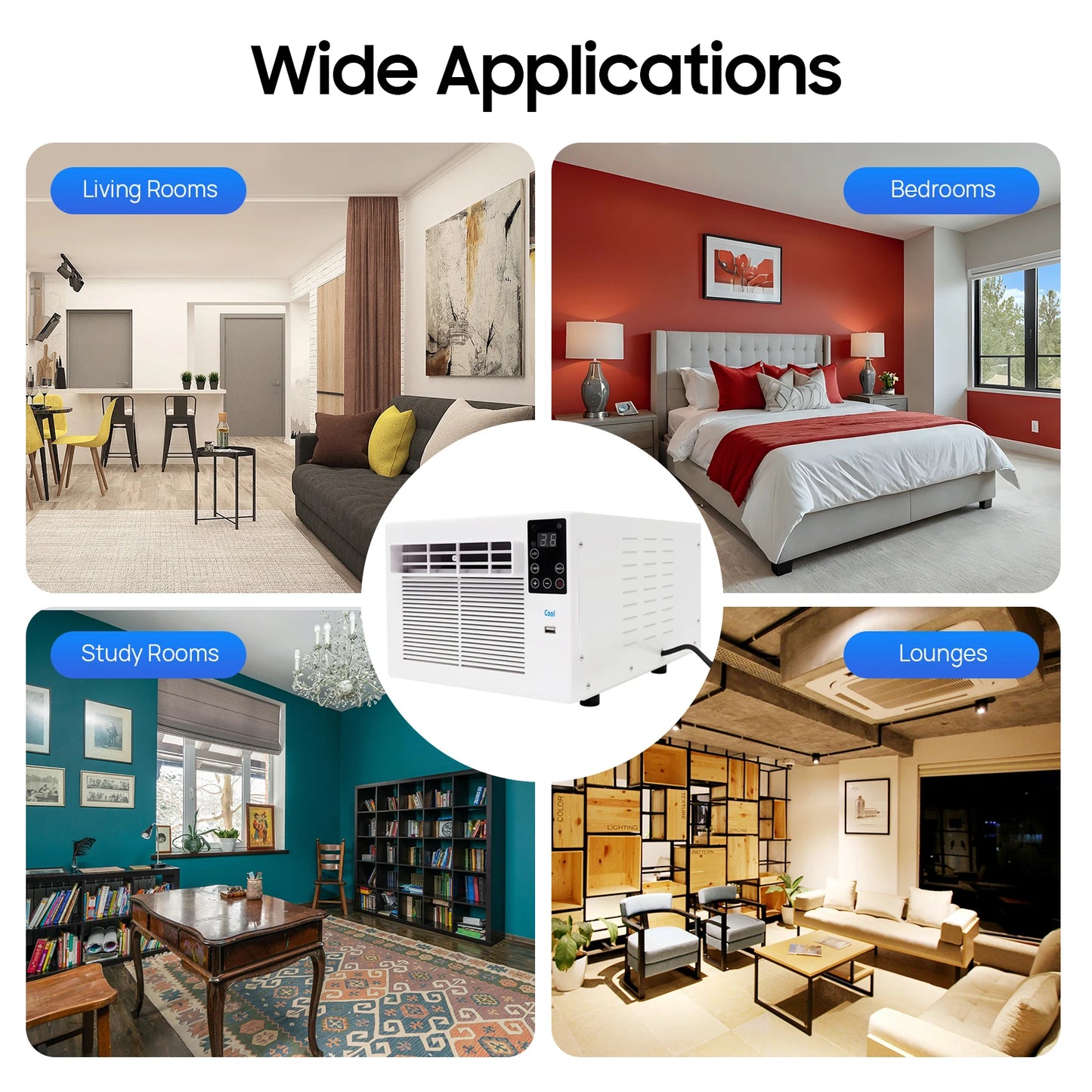 Portable Air Conditioner 280W Semiconductor Refrigerator Timing Function Remote Control for Indoor Cooling