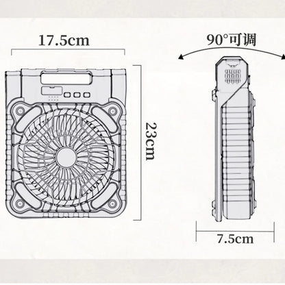 Portable Solar Fans 7800mAh LED Lantern Rechargeable Solar Powered Camping Fan 4 Speeds Powerful Wind 90° Folding Ventilador