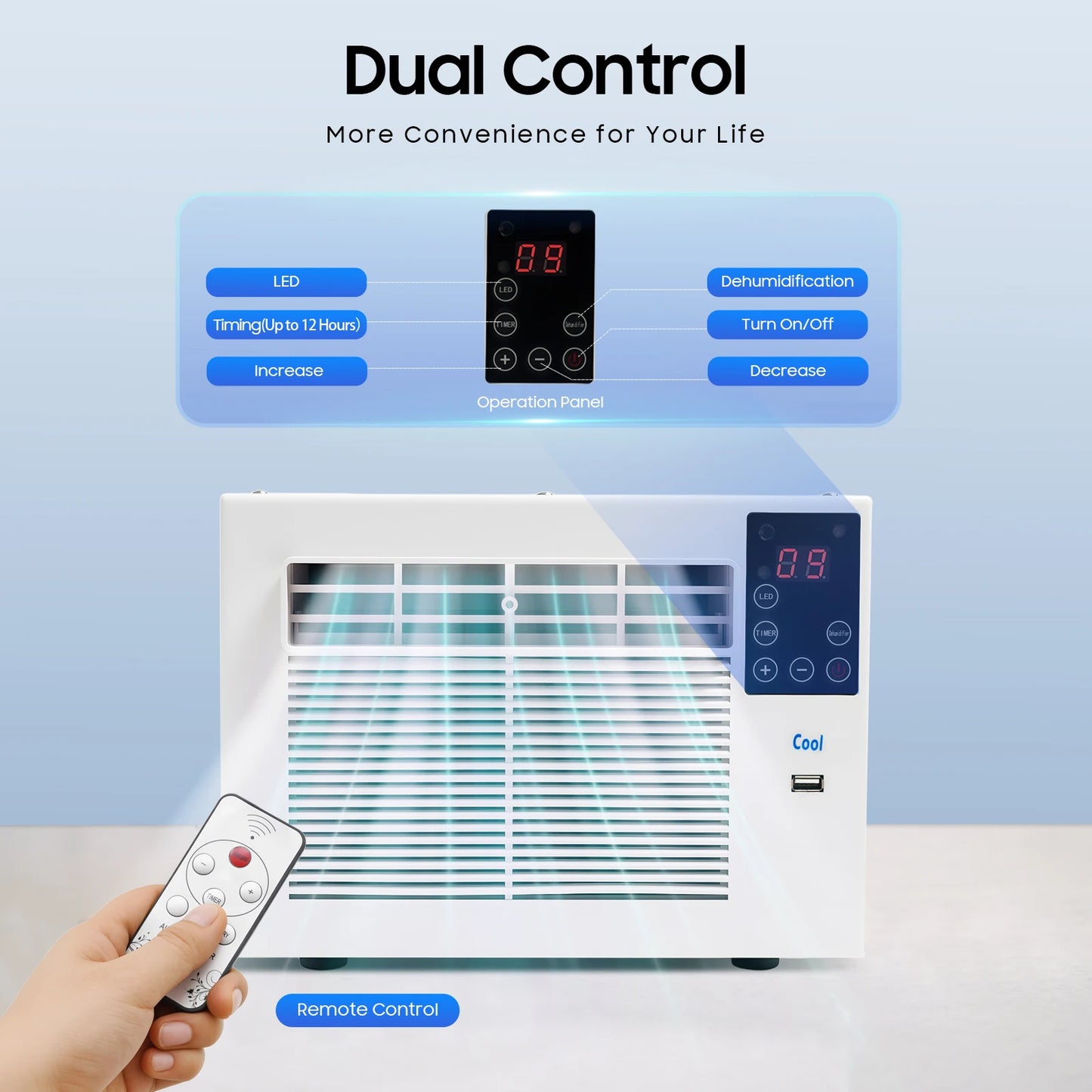 Portable Air Conditioner 280W Semiconductor Refrigerator Timing Function Remote Control for Indoor Cooling