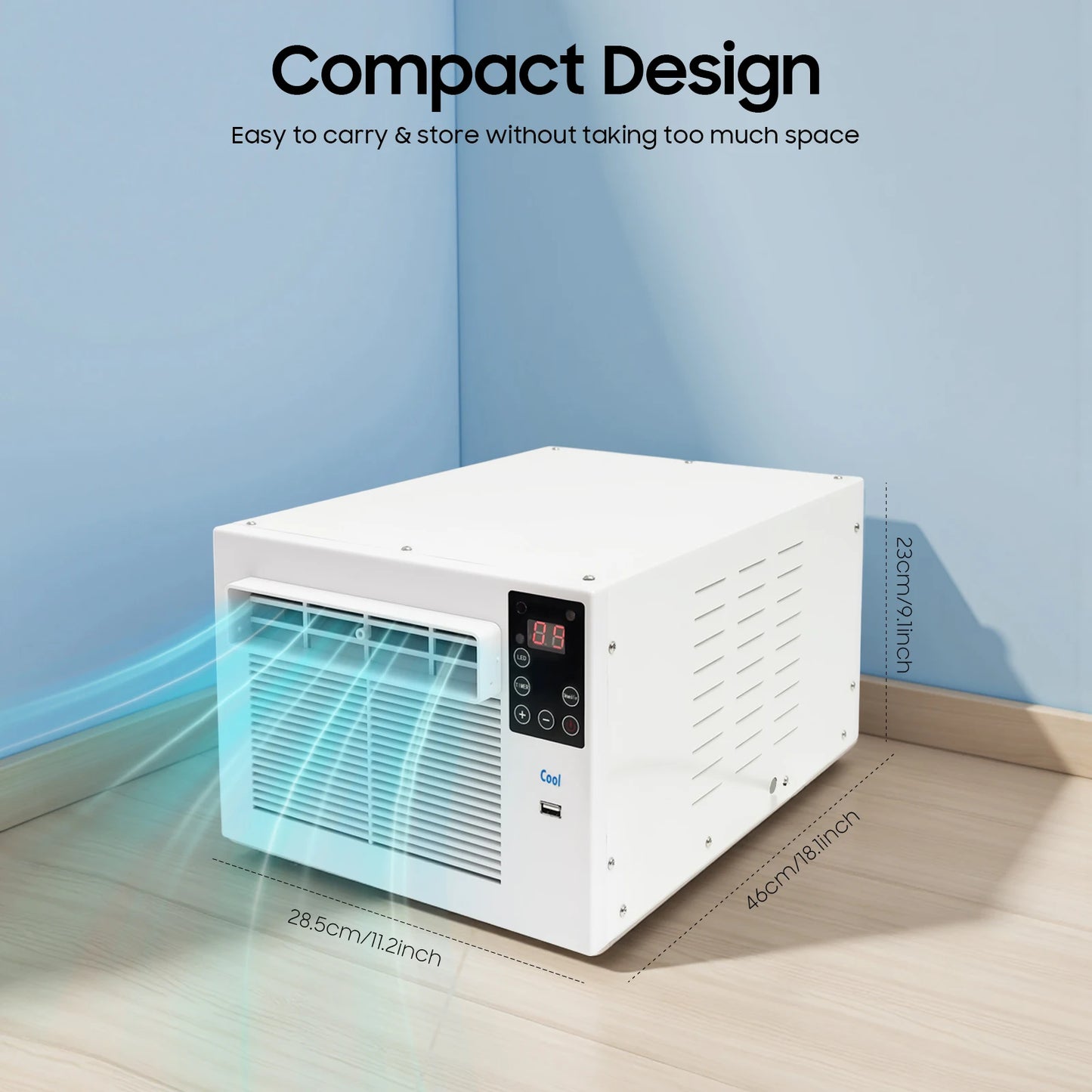 Portable Air Conditioner 280W Semiconductor Refrigerator Timing Function Remote Control for Indoor Cooling