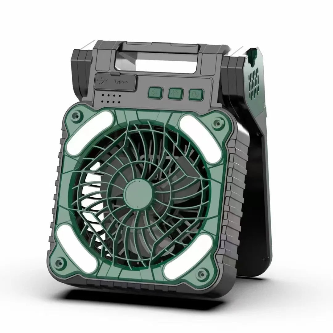 Portable Solar Fans 7800mAh LED Lantern Rechargeable Solar Powered Camping Fan 4 Speeds Powerful Wind 90° Folding Ventilador
